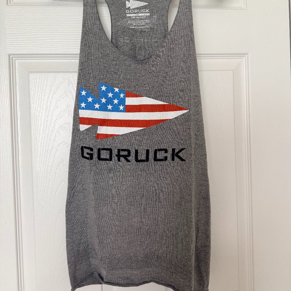GORUCK Tri-Blend Racerback Tank Top USA Flag Logo – Women’s Medium